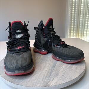 Nike Men's LeBron James 19 XIX Black & Red Basketball Sneakers Shoes US Size 9.5